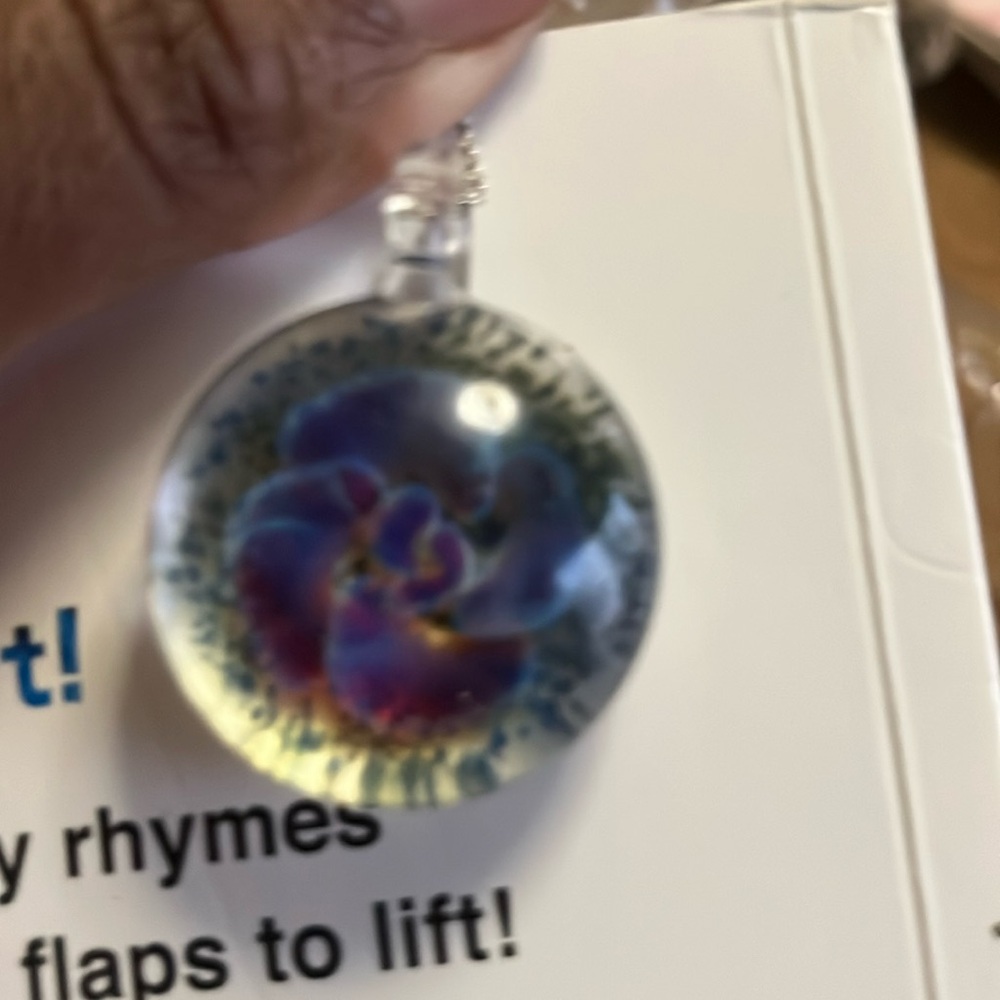 COPY - Blown purple Glass Flower pendant